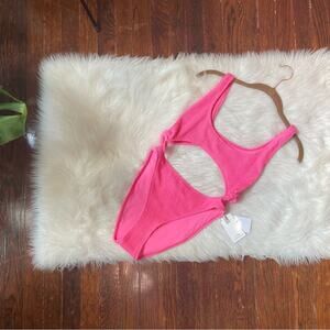 GOOD AMERICAN Swim Always Fits One Piece Bright Pink NWT
